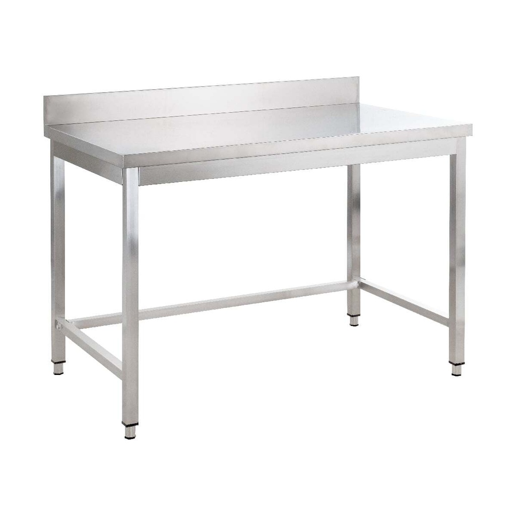 Edelstahl Arbeitstisch Basic 12x6 mit Aufkantung