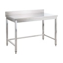 Edelstahl Arbeitstisch Basic 12x6 mit Aufkantung