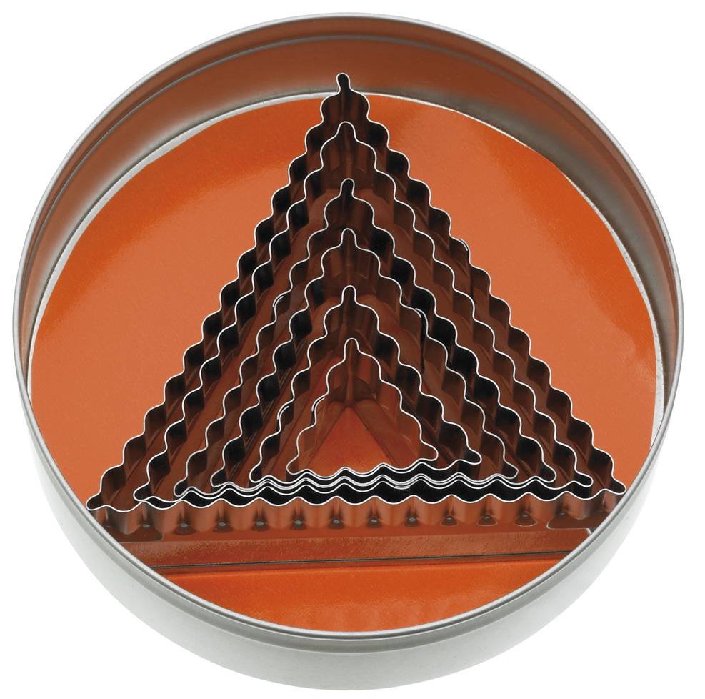 [15103] Ausstecher-Satz Dreieck gezahnt 6-teilig aus Edelstahl