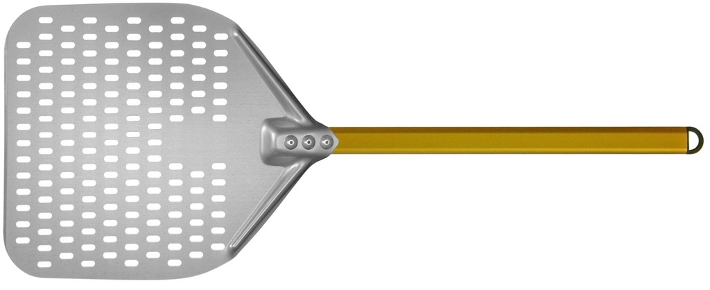 [9435M] Pizzaschaufel gelocht aus Aluminium, 33 x 33 cm