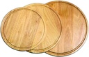Pizzateller mit Saftrille aus Holz
