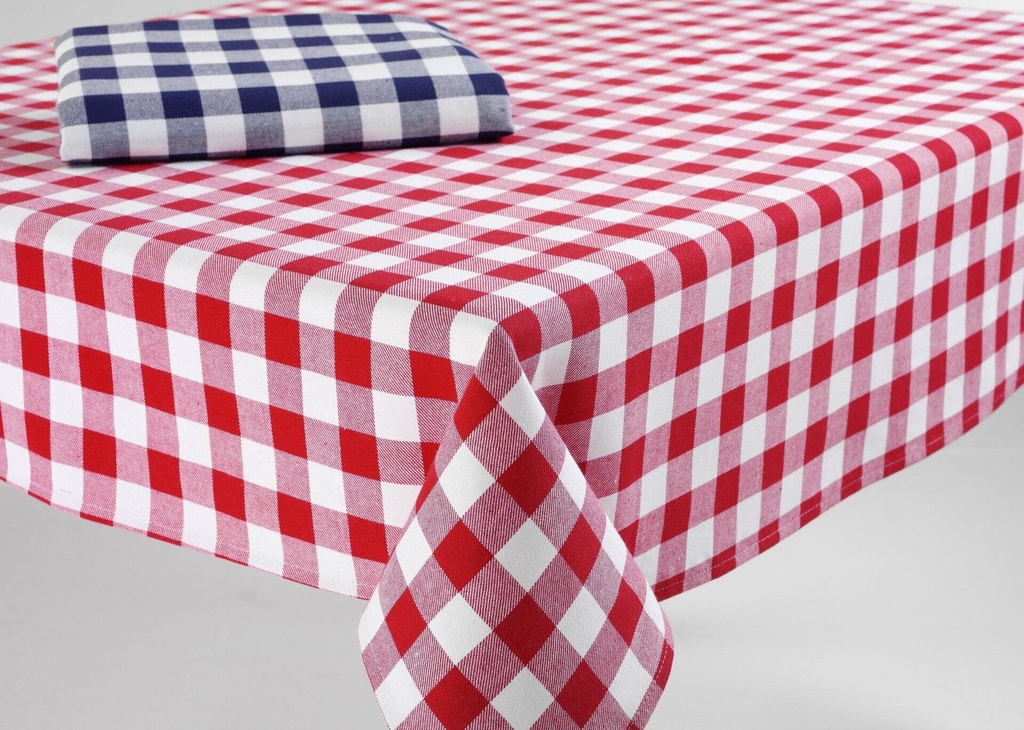 4 x Züchentischdecke, 100 % Baumwolle, rot, Karomuster, 50 x 50 cm