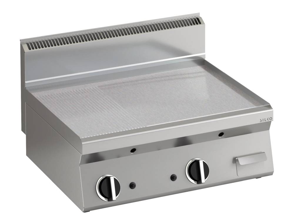 [10222311] KBS Gas Grillplatte gerillt-glatt verchromt mit 3 Heizzonen Tischgerät
