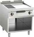 KBS Elektro-Grillplatte geteilt verchromt 10,8kW mit 2 Heizzonen offener Unterbau