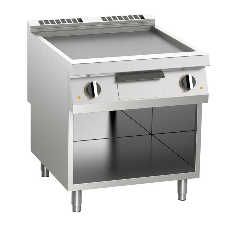 [10412423] KBS Elektro-Grillplatte glatt verchromt 10,8kW 2 Heizzonen offener Unterbau