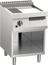 KBS Gas-Grillplatte geteilt verchromt 7,5kW mit 2 Heizzonen offener Unterbau