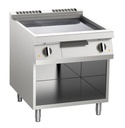 KBS Gas-Grillplatte glatt verchromt 14kW mit 2 Heizzonen offener Unterbau