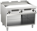 KBS Gas-Grillplatte glatt verchromt 21kW mit 3 Heizzonen offener Unterbau