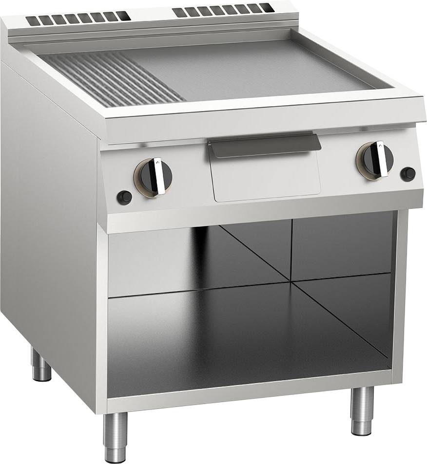 [10422445] KBS Gas-Grillplatte geteilt aus Edelstahl 12kW 1 Heizzone offener Unterbau
