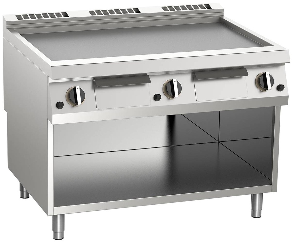[10422446] KBS Gas-Grillplatte glatt aus Edelstahl 18kW mit 3 Heizzonen offener Unterbau