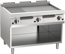 KBS Gas-Grillplatte aus Edelstahl 2/3 glatt + 1/3 gerillt 18kW offener Unterbau