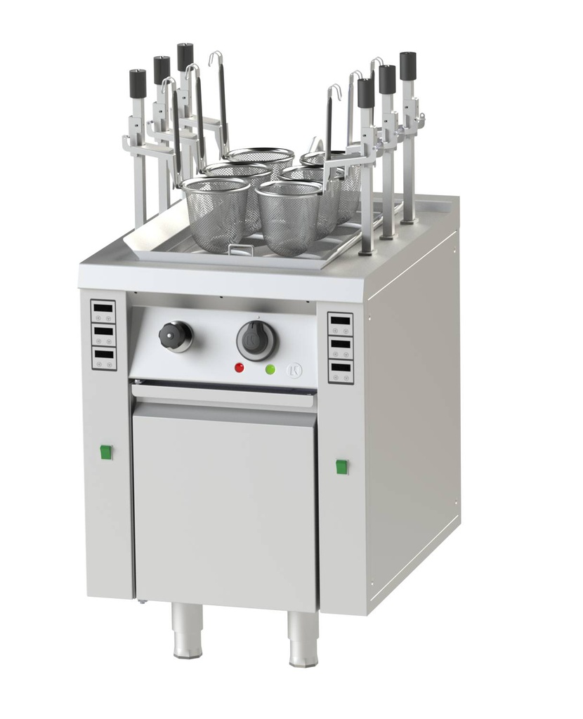 [10815004] KBS Asia Elektro-Nudelkocher für 6 Nudelkörbe 2 Heizzonen mit Auto Lift