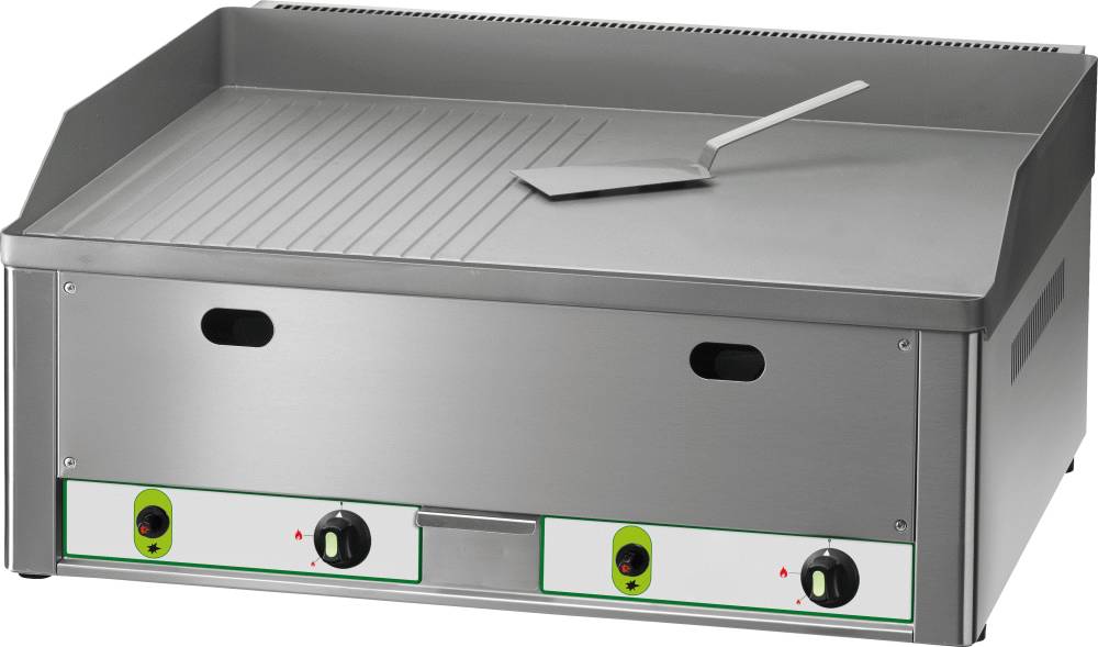 [10921018] KBS Gas-Grillplatte 8KW 2 Heizzonen 1/2 glatt + 1/2 gerillt