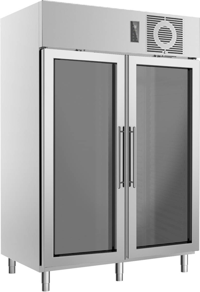 [111455] KBS Edelstahlglastürkühlschrank KU 1421 G