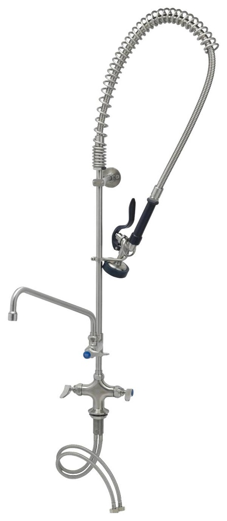 EVERSTEEL Edelstahl 2-Hebelmischer 1-Loch mit Schwenkhahn und HIGH-FLOW Brause