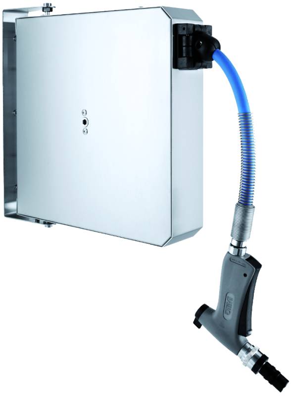 KBS Waschbrause mit 6 m Schlauch Schlauchaufroller, Handbrause