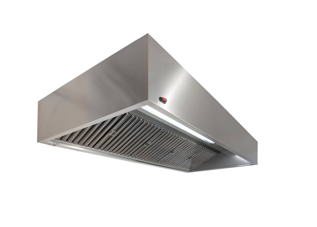 KBS Wandhaube Kubusform 280x90cm Flammschutzfilter Typ F1