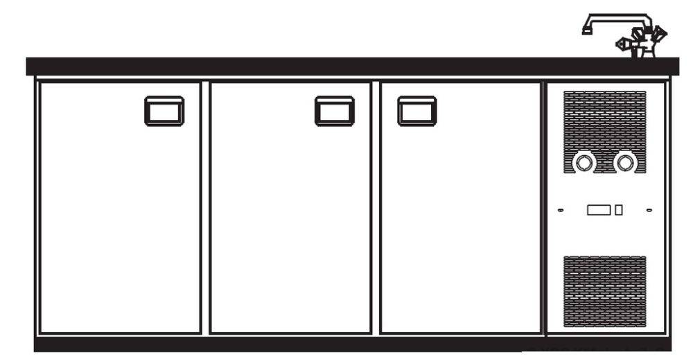 [304174] KBS Getränketheke London mit 1 Becken rechts