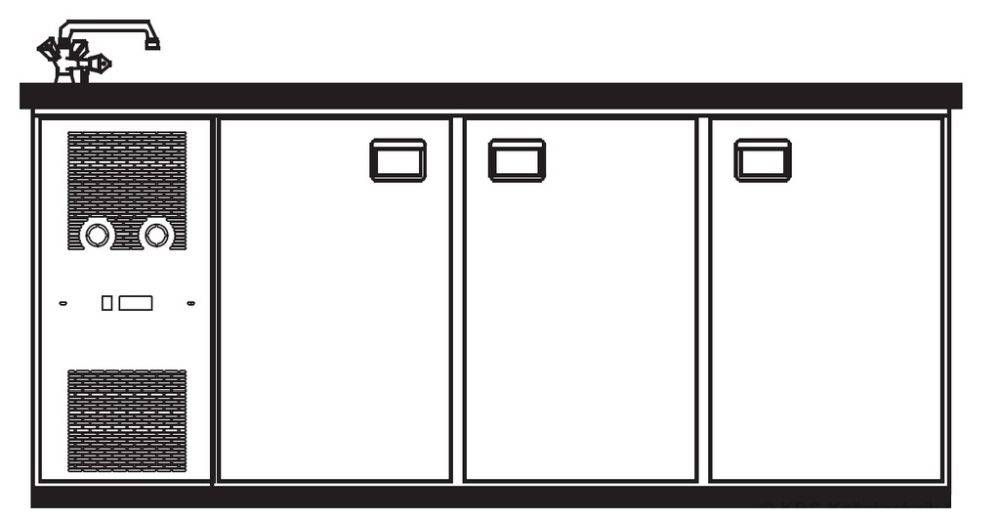 KBS Getränketheke London mit 1 Becken links