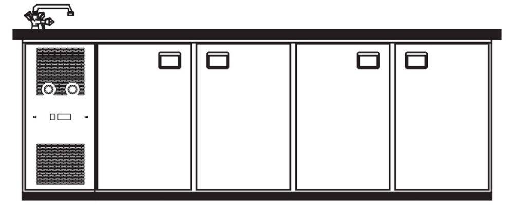 [304179] KBS Getränketheke Palermo mit 1 Becken links