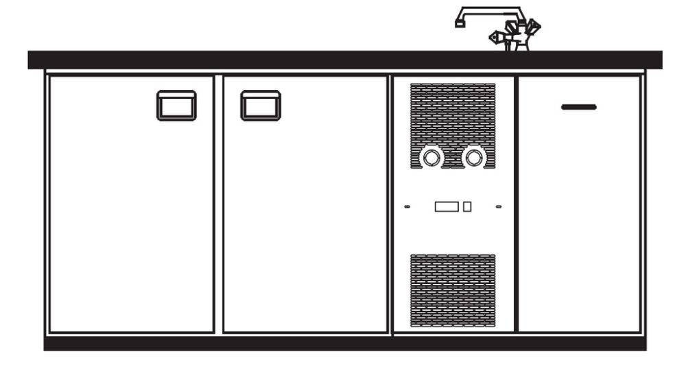 KBS Getränketheke Bergamo mit 2 Becken rechts