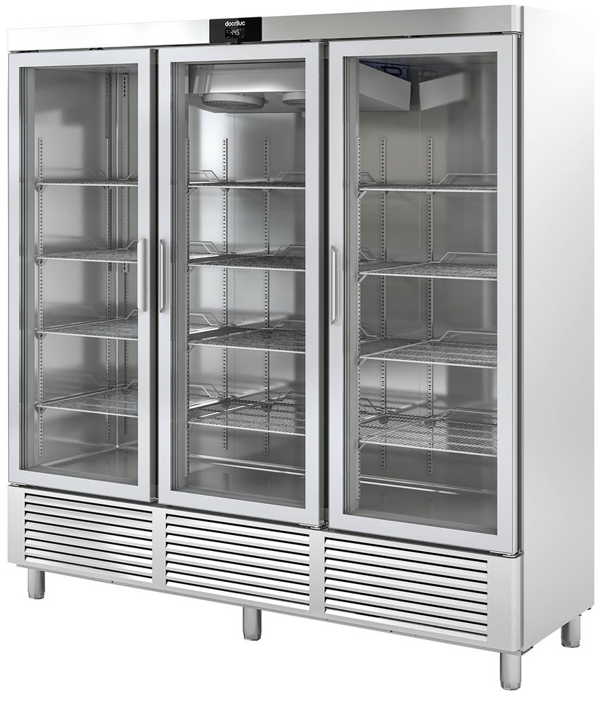 KBS Edelstahl-Tiefkühlschrank mit Glastüren TKU 1900 G