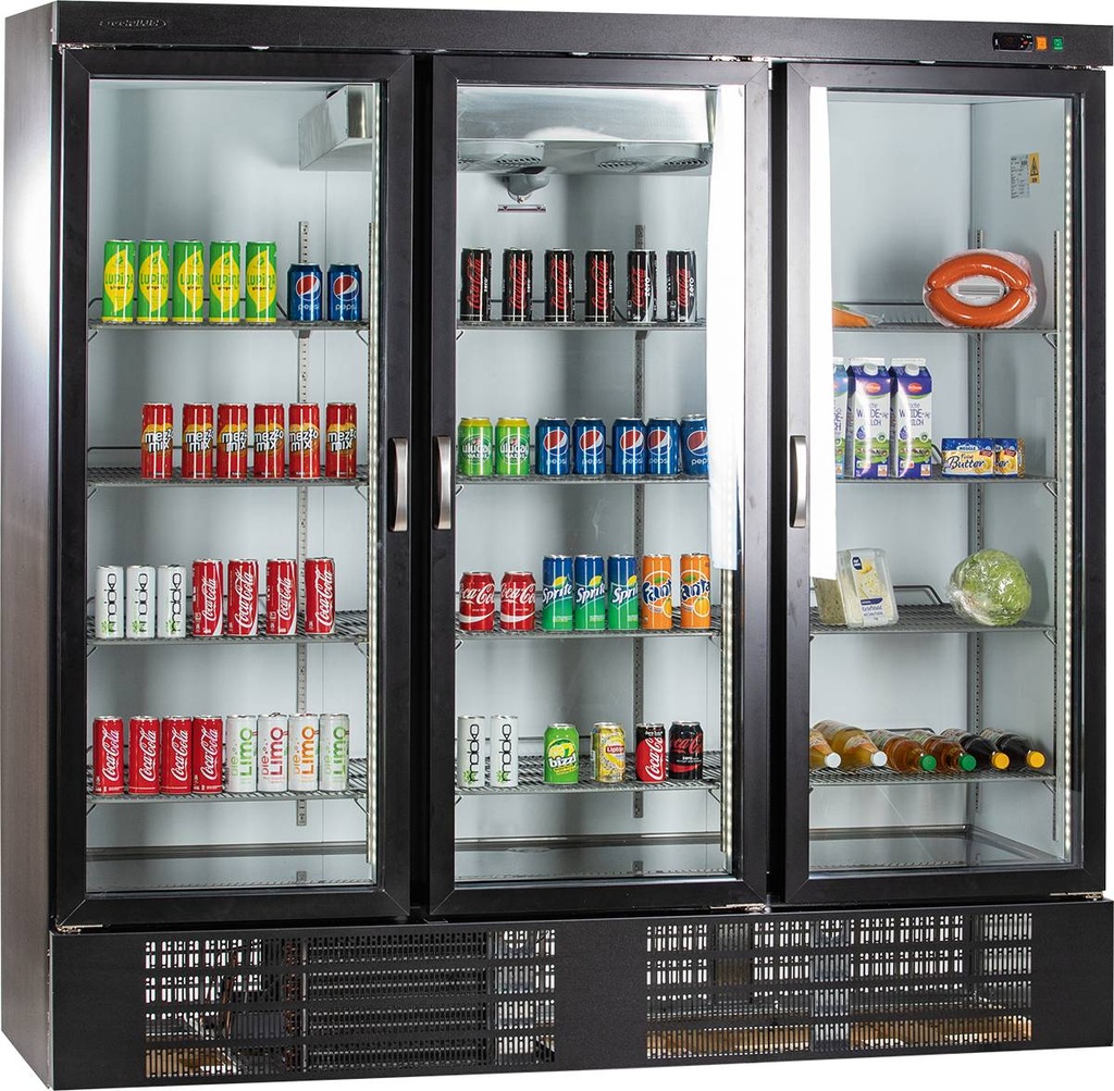 [50322] KBS Glastürkühlschrank KU 1850 G mit 3 Drehtüren