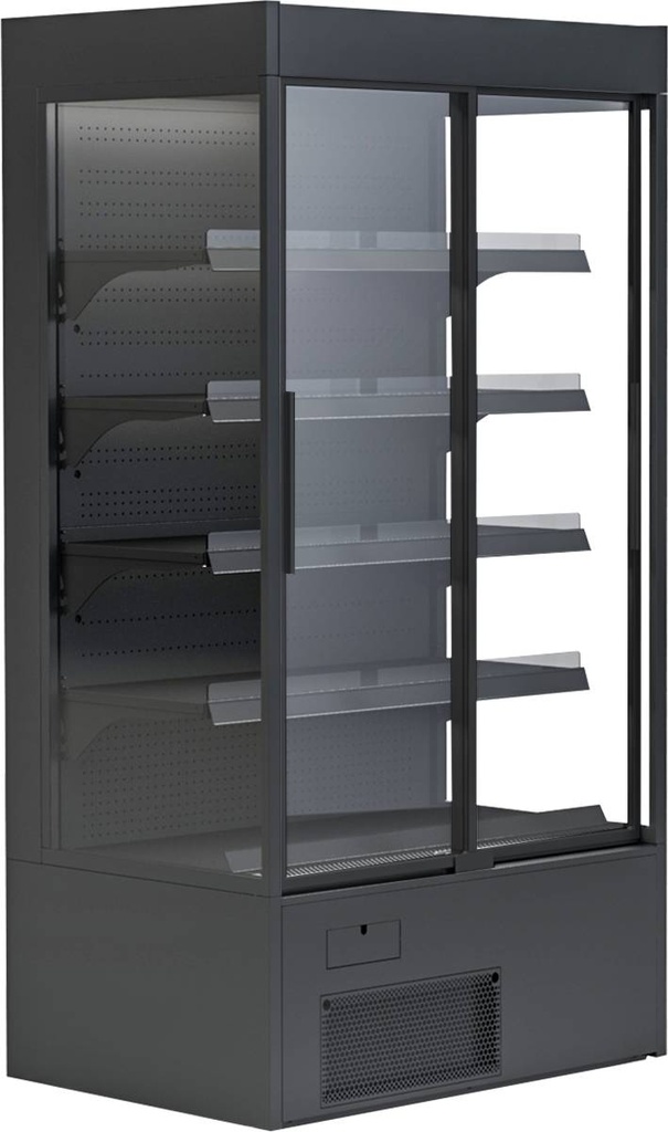 KBS Wandkühlregal Variant 194 Black Line mit Glasschiebetüren