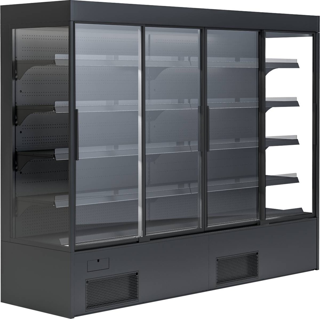 KBS Wandkühlregal Variant 257 Black Line mit Glasschiebetüren