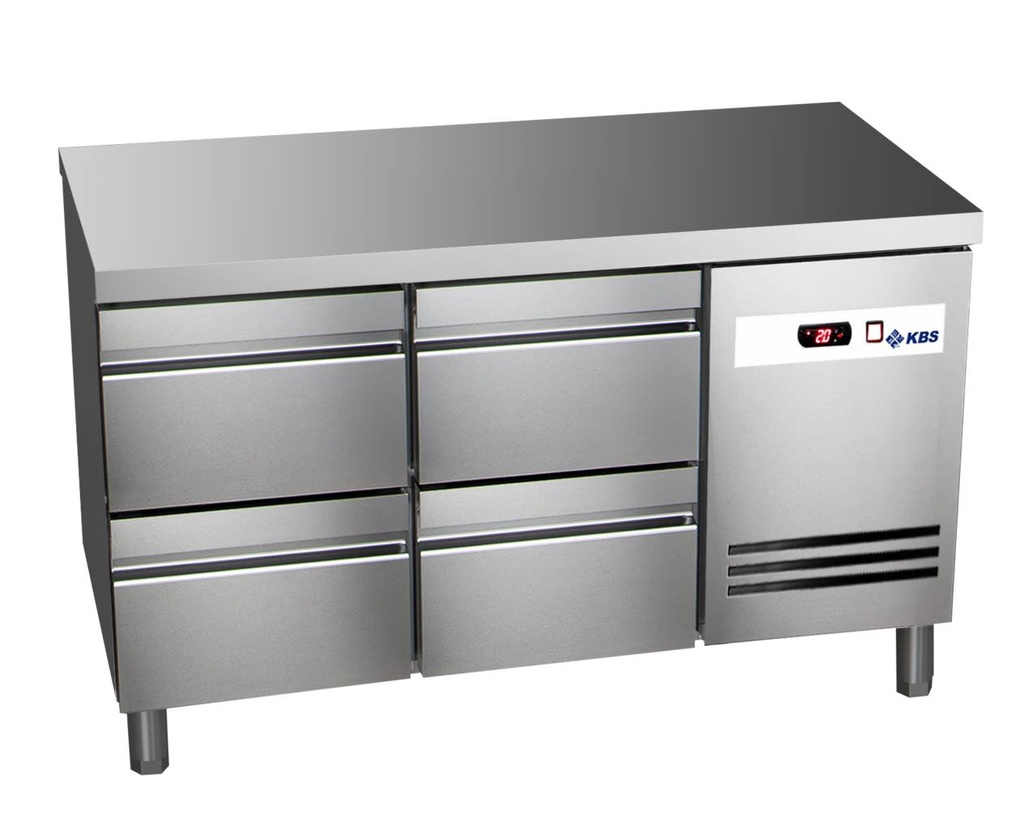 KBS Kühltisch Ready KT2104 mit Arbeitsplatte 4 halbe Schubladen