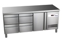 KBS Kühltisch Ready KT3104 mit Arbeitsplatte 1 Tür 4 halbe Schubladen