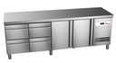 KBS Kühltisch Ready KT4104 mit Arbeitsplatte 2 Türen 4 halbe Schublade