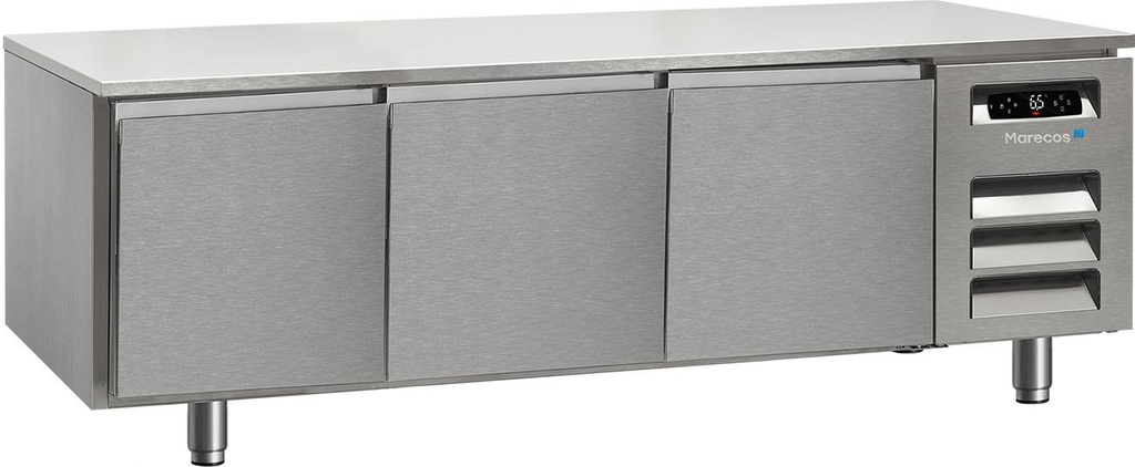 KBS Snack 1670 Unterbaukühltisch mit abnehmbarer Arbeitsplatte und 3 Schubladen