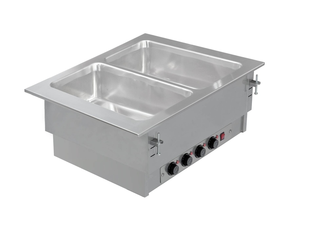 KBS Einbau Bain Marie 2x GN 1/1 mit getrennt regelbaren Becken