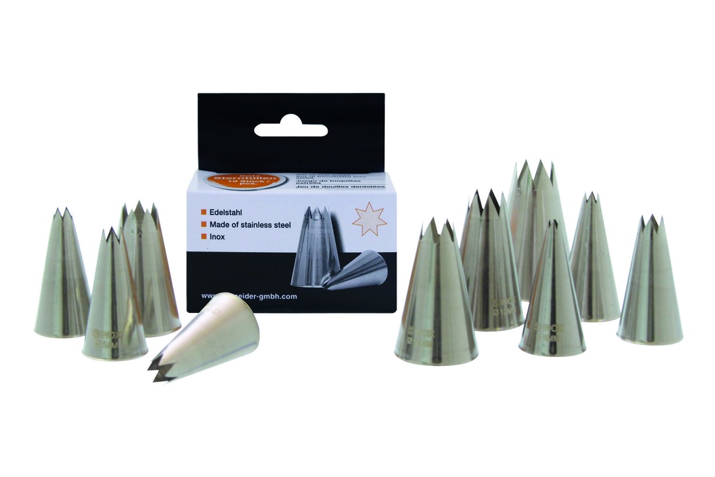 Sterntüllen aus Edelstahl, 10-teilig