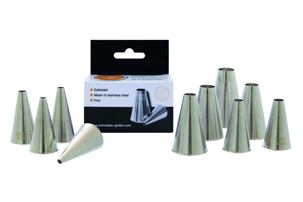 [197180] Lochtüllen aus Edelstahl, 10-teilig