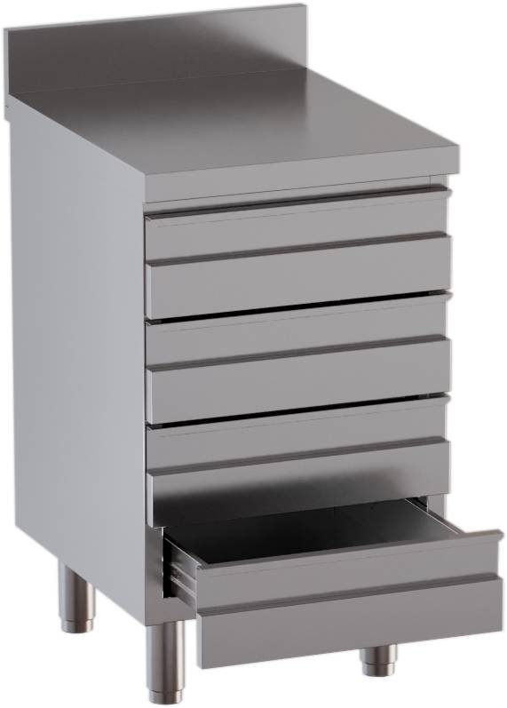 [90611103] KBS Schubladenschrank 4 Schubladen BxT 50x60cm Aufkantung