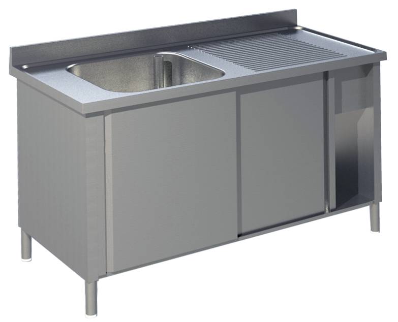 [91921102] KBS Spülschrank mit Schiebetüren B 120cm - Becken links