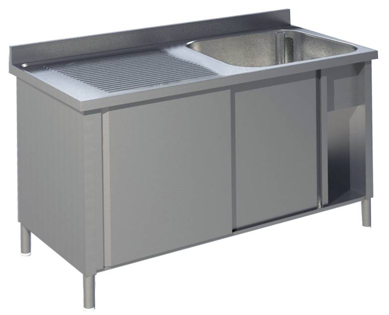 KBS Spülschrank mit Schiebetüren B 140cm - Becken rechts