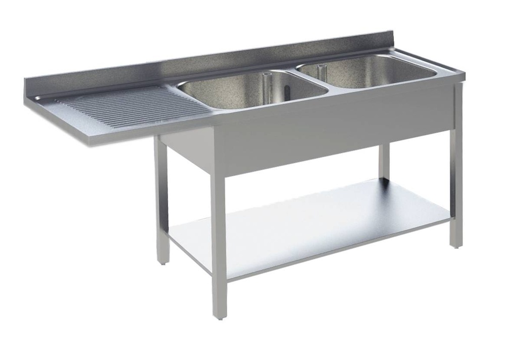 [92012103] KBS Spülcenter 2 Becken rechts Breite 160cm