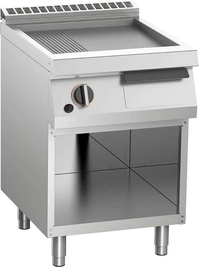 [10422443] KBS Gas-Grillplatte glatt aus Edelstahl 9kW mit 1 Heizzone offener Unterbau