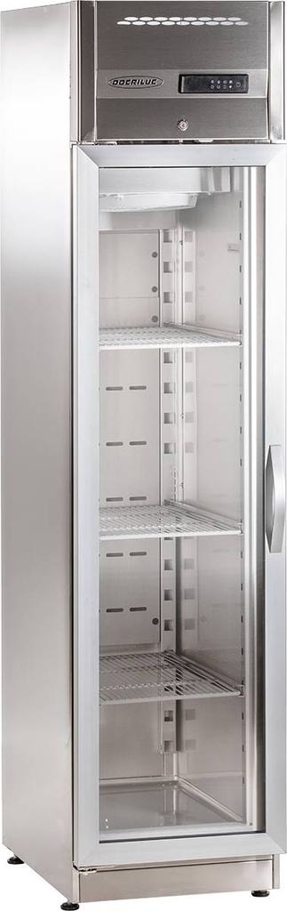 [50326] KBS Edelstahlkühlschrank mit Glastür ohne Maschine KU 358 G ZK
