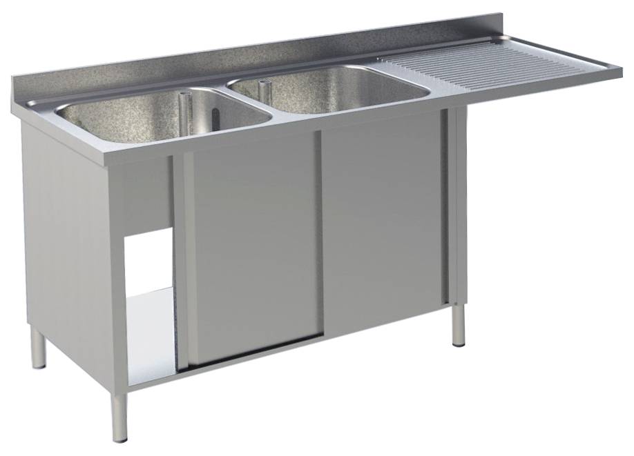 [92022102] KBS Spülcenter 2 Becken links Breite 160cm