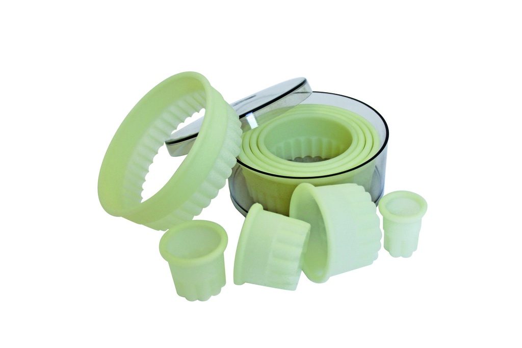 [166101] Ausstechersatz rund, gezackt aus Polyamid, 9 Stück