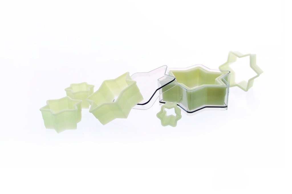 Ausstechersatz Stern, glatt aus Polyamid, 135 mm, 7 Teile