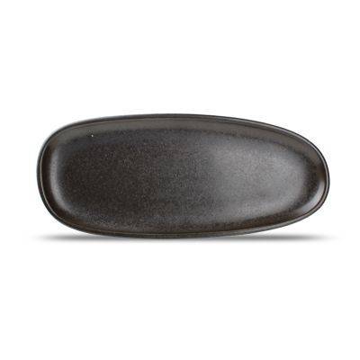 [604603] Teller Ceres aus Porzellan, 34 x 14,5 cm, schwarz