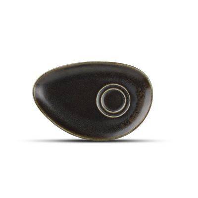 Untertasse Ceres aus Porzellan, 20 x 13 cm, schwarz