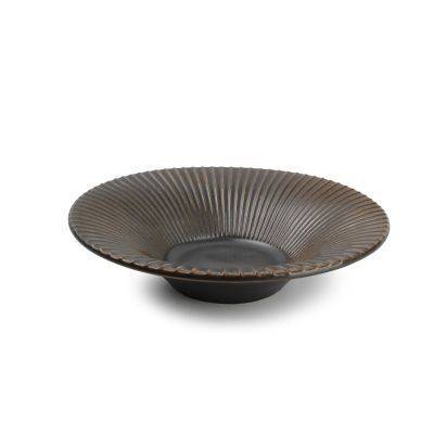 [604806] Tiefer Teller Gestreift Brass aus Porzellan