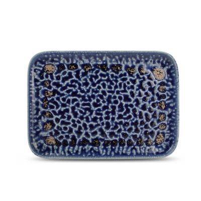 [605026] Platte Oxido aus Porzellan, 28 x 20 cm, kobalt