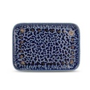 Platte Oxido aus Porzellan, 28 x 20 cm, kobalt